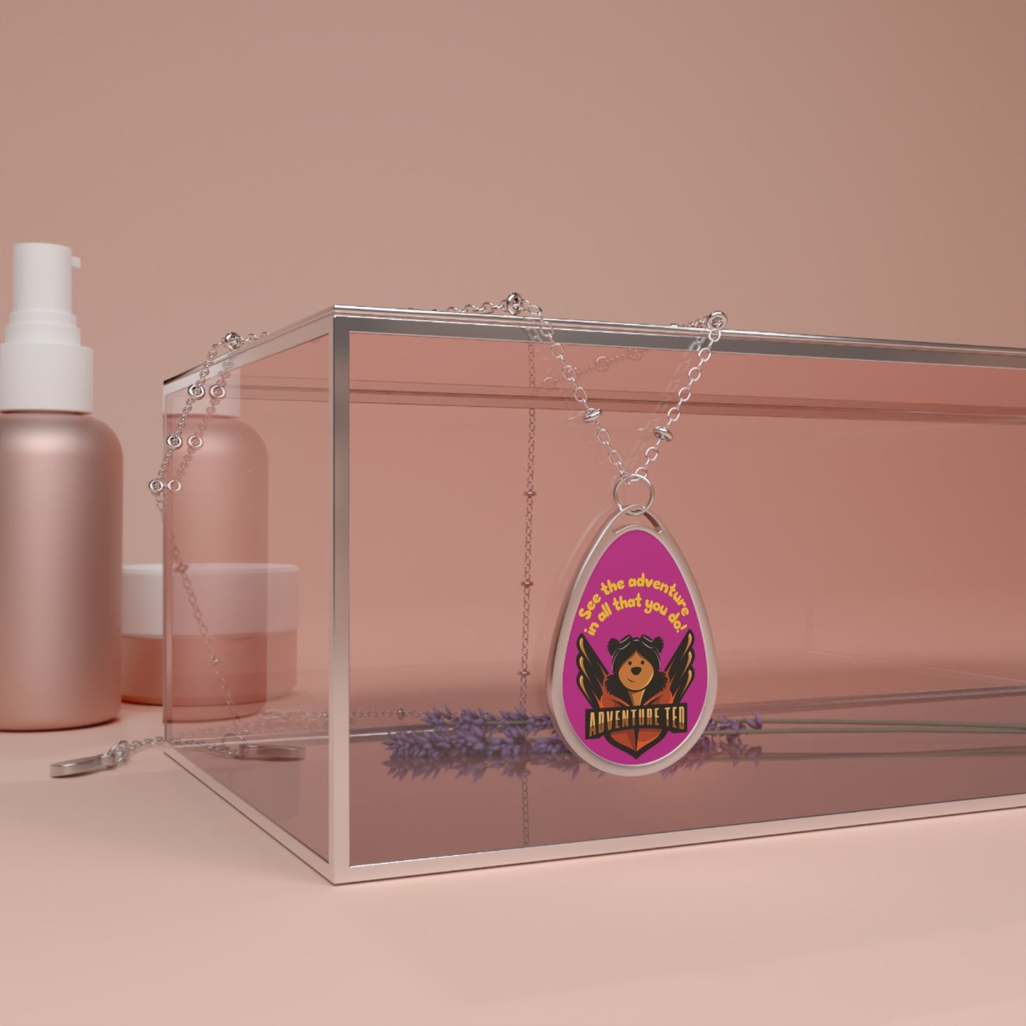 Pink Adventure Ted Oval Necklace